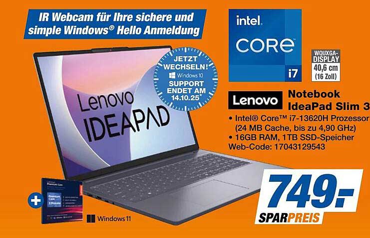 Lenovo Notebook IdeaPad Slim 3 - Intel® Core™ i7-13620H