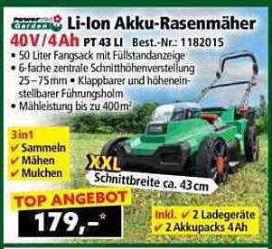 Li-Ion Akku-Rasenmäher 40V/4Ah PT 43 LI