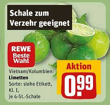 Limetten - Schale zum Verzehr geeignet