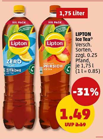 LIPTON Ice Tea 1,75 Liter - Erfrischender Genuss zum kleinen Preis!