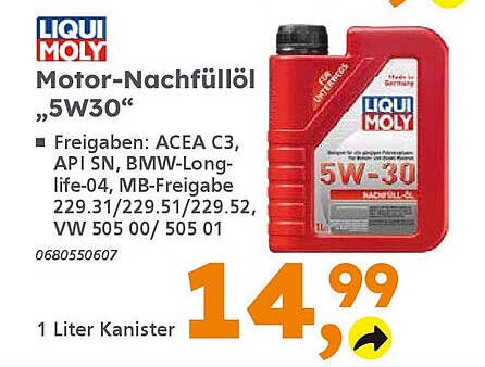 LIQUI MOLY Motor-Nachfüllöl „5W30“