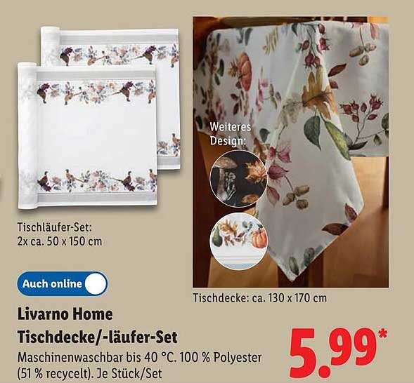 Livarno Home Tischdecke/-läufer-Set
