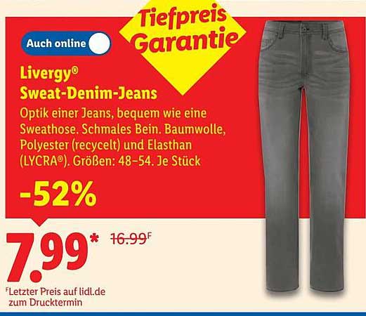 Livergy® Sweat-Denim-Jeans - Bequem und stylisch