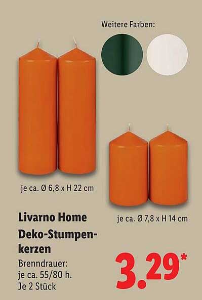 Livorno Home Deko-Stumpenkerzen