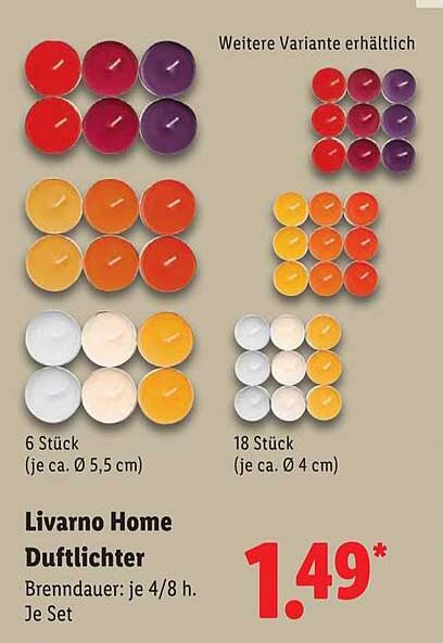 Livorno Home Duftlichter 6 Stück