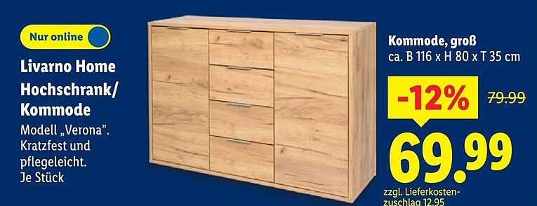 Livorno Home Hochschrank/Kommode Modell 'Verona' – Nur online