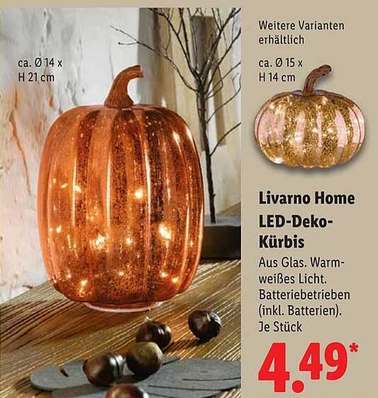Livorno Home LED-Deko-Kürbis