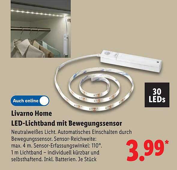 Livorno Home LED-Lichtband mit Bewegungsmelder
