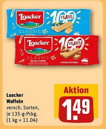 Loacker Waffeln - Verschiedene Sorten, je 135-g-Packung