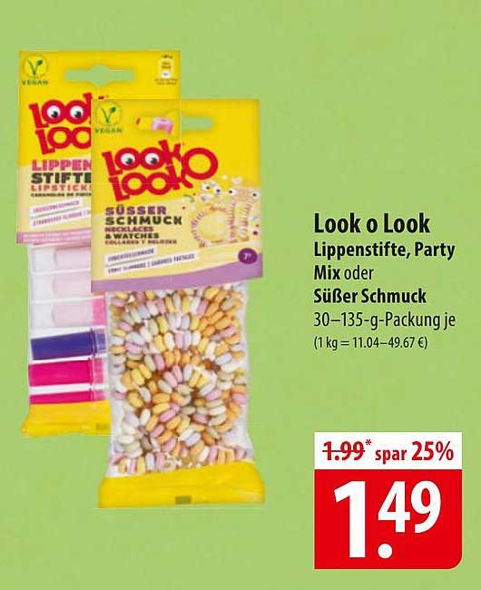 Look o Look Lippenstifte, Party Mix oder Süßer Schmuck