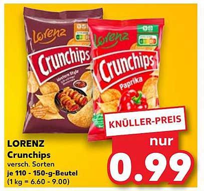 Lorenz Crunchips - Verschiedene Sorten