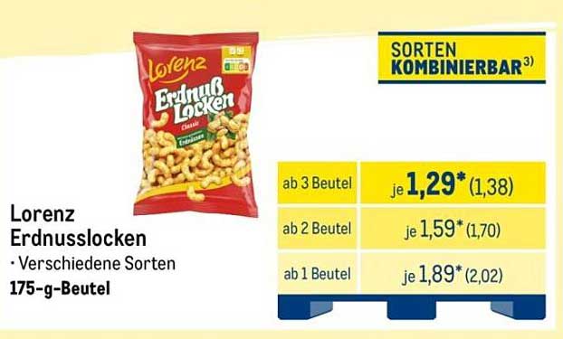Lorenz Erdnusslocken 175-g-Beutel - Verschiedene Sorten
