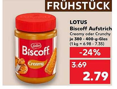 LOTUS Biscoff Aufstrich Creamy oder Crunchy je 380 - 400-g-Glas