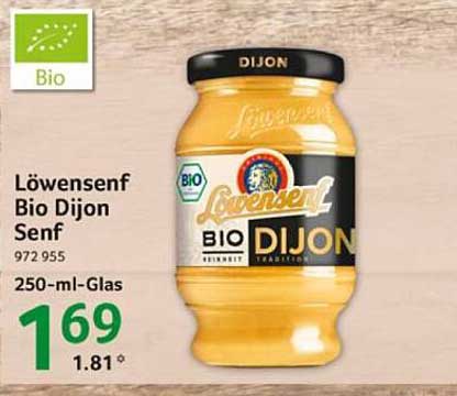 Löwensenf Bio Dijon Senf 250 ml im Glas