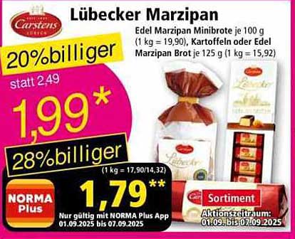 Lübecker Marzipan - Edel Marzipan Minibrote je 100 g und Edel Marzipan Brot je 125 g