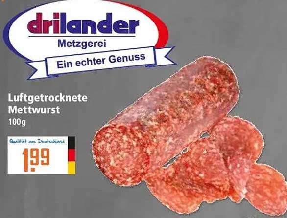 Luftgetrocknete Mettwurst 100g von drilander