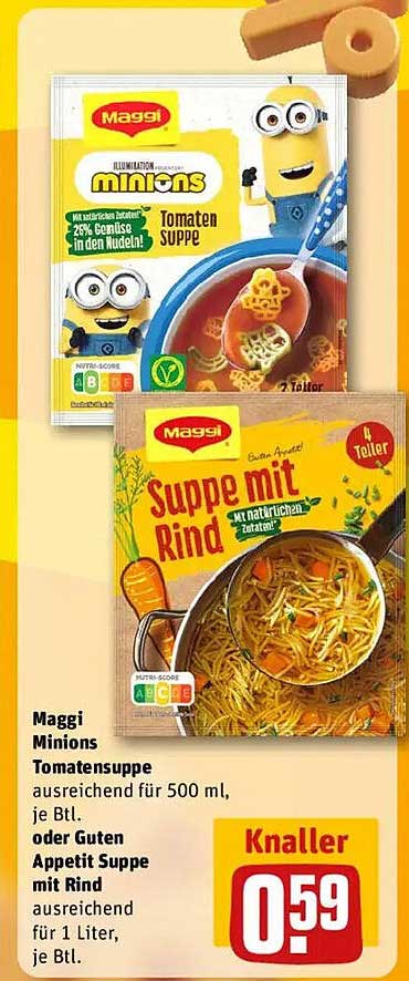 Maggi Minions Tomatensuppe oder Gute Appetit Suppe mit Rind