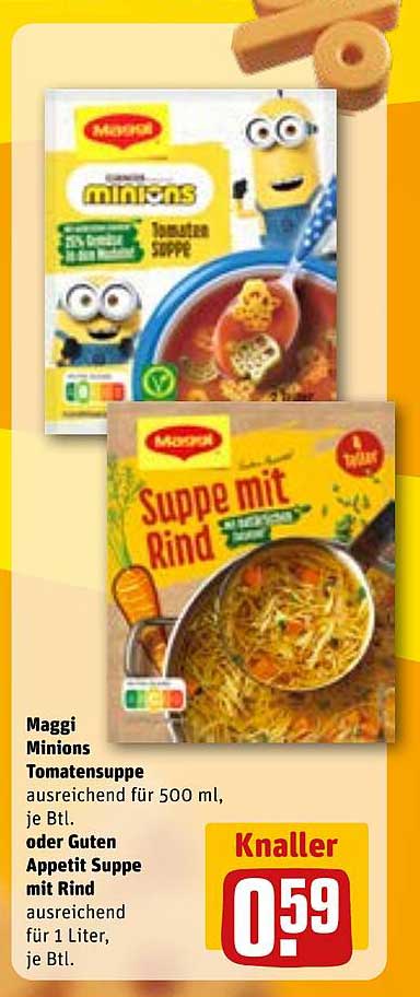 Maggi Minions Tomatensuppe oder Guten Appetit Suppe mit Rind