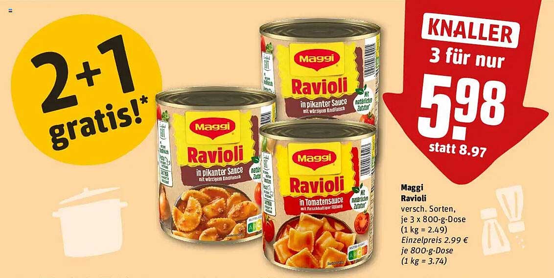 Maggi Ravioli 3 x 800-g-Dosen