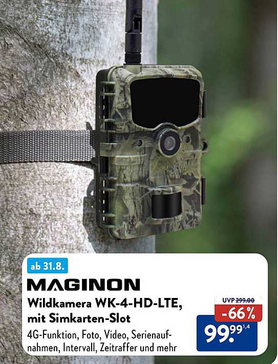 MAGINON Wildkamera WK-4-HD-LTE, mit Simkarten-Slot