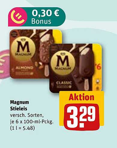 Magnum Stieleis – verschiedene Sorten, 6 x 100-ml-Pckg.