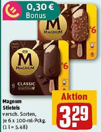 Magnum Stieleis - verschiedene Sorten, je 6 x 100-ml-Packung