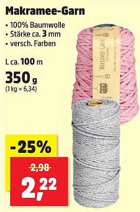 Makramee-Garn - 100% Baumwolle, 350 g, 100 m