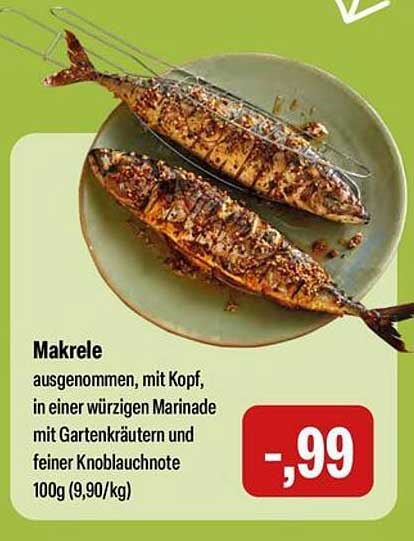 Makrele, ausgenommen, in würziger Marinade