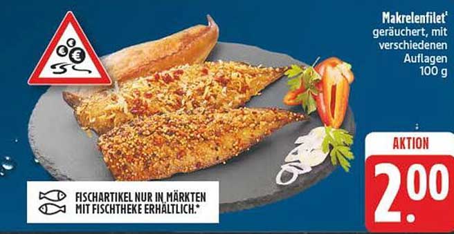 Makrelenfilet, geräuchert, mit verschiedenen Auflagen 100 g