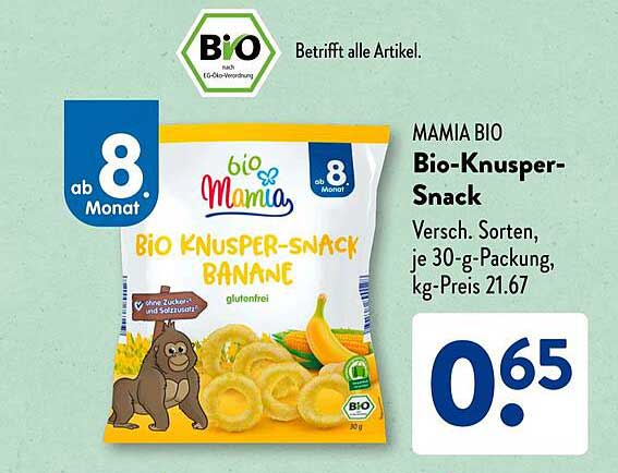 MAMIA BIO Bio-Knusper-Snack Bananen