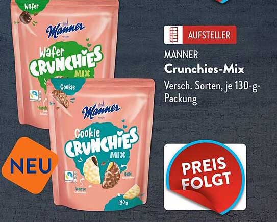 Manner Crunchies-Mix - Verschiedene Sorten, je 130-g-Packung