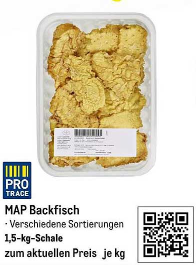 MAP Backfisch - Verschiedene Sortierungen, 1,5-kg-Schale