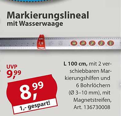 Markierungslineal mit Wasserwaage