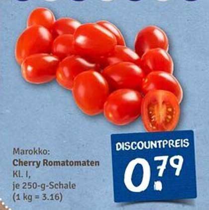 Marokko: Cherry Romatomaten Kl. I, je 250-g-Schale