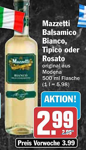 Mazzetti Balsamico Bianco, Tipico oder Rosato - original aus Modena