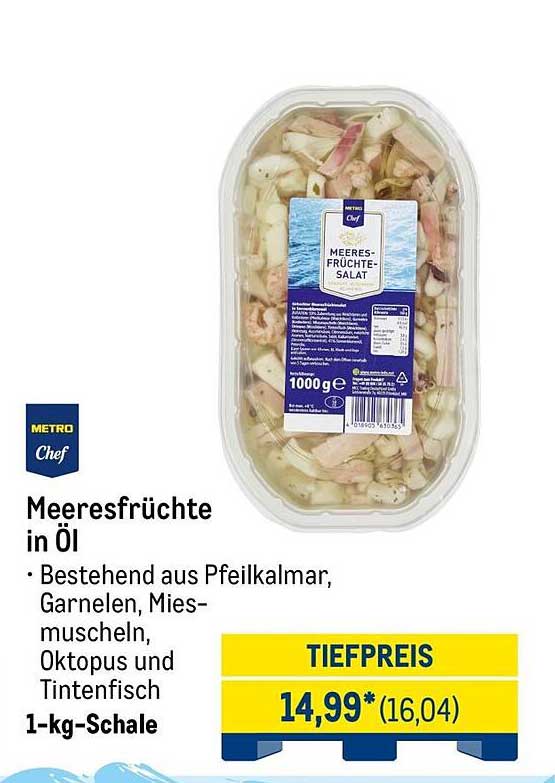Meeresfrüchte in Öl - 1 kg Schale