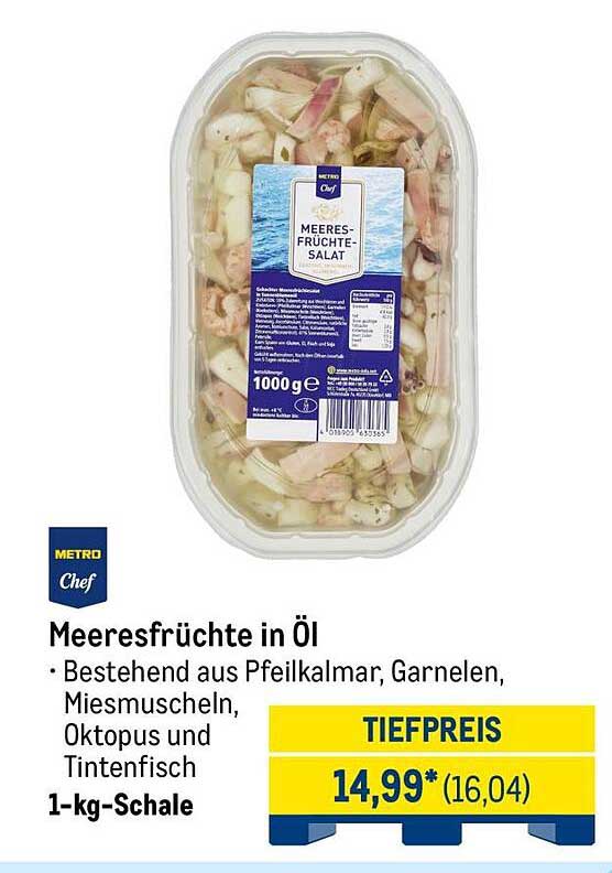 Meeresfrüchte in Öl – 1-kg-Schale von METRO Chef