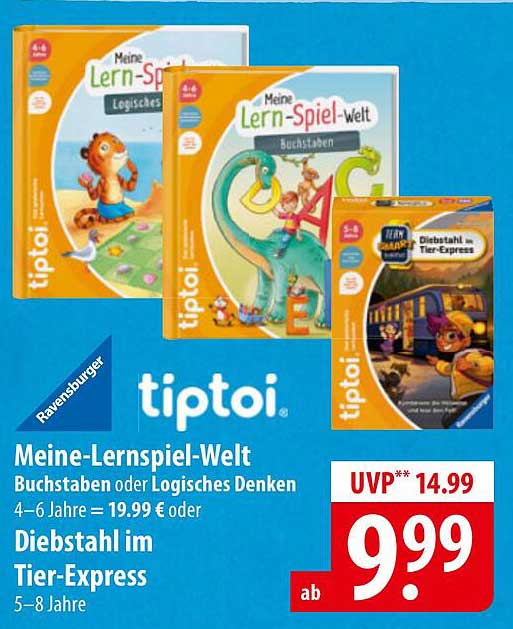 Meine Lern-Spiel-Welt Buchstaben oder Logisches Denken und Diebstahl im Tier-Express