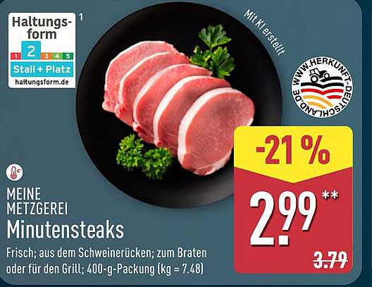 MEINE METZGEREI Minutensteaks 400-g-Packung