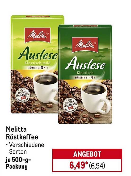 Melitta Auslese Röstkaffee – Verschiedene Sorten je 500-g-Packung