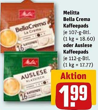 Melitta Bella Crema und Auslese Kaffeepads
