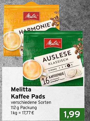 Melitta Kaffee Pads verschiedene Sorten 112 g Packung