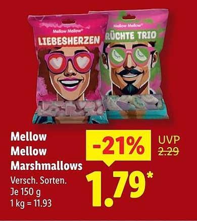 Mellow Mellow Marshmallows - Liebesherzen und Früchte Trio