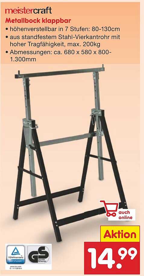 Metallbock klappbar von Meistercraft