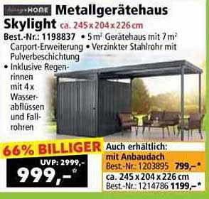 Metallgerätehaus Skylight