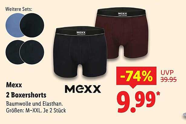 Mexx 2 Boxershorts - Baumwolle und Elasthan, Größen M-XXL
