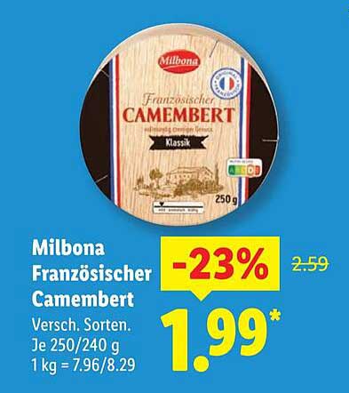 Milbona Französischer Camembert 250 g