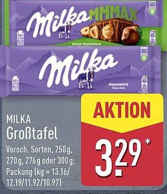MILKA Großtafel, Verschiedene Sorten, 250g, 270g, 276g oder 300g