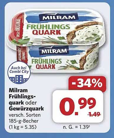 Milram Frühlingsquark oder Gewürzquark 185-g-Becher