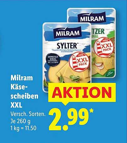 Milram Käsescheiben XXL - Verschiedene Sorten